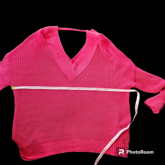 Country Road | V Neck & Back Sweater - Pink - Picture 11 of 12
